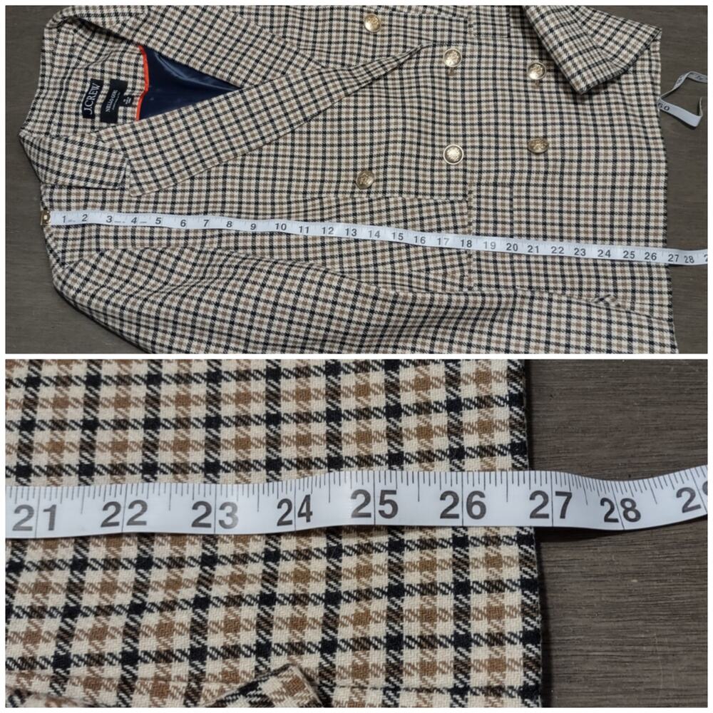 J. Crew Brynn Double Breasted Blazer Jacket in Plaid Italian Wool Blend size 10 - Picture 7 of 16